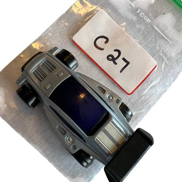 Hot Wheels 2003 Silver Race Car with Spoiler and Number 1 Graphics - Picture 7 of 7